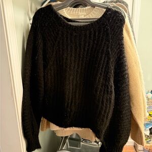 Free People Black Knit Sweater
